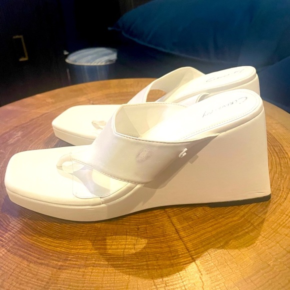 Circus- Sam Edleman- MOIRA- White Wedge Sandals 9.5 M New w/o Box- never worn - Picture 7 of 7